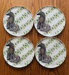 Anthropologie Gisele Fox Stoneware Dessert Plates 1/8" Wide Set Of 4. Fixed Price $45.00.