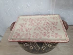 Temptations By Tara Floral Lace Rectangular Serving /baking Tray Platter Red. Fixed Price $20.00.