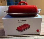 Le Creuset Heritage Butter Dish / Lid 6 X 2.5 In Cerise Cherry Red New. Fixed Price $34.99.