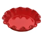 Emile Henry France Burgundy Ruffled Pie Dish 10.5" X 2.5". Fixed Price $74.92.