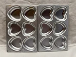 8X12 Wilton 508-1104 Six 3" Heart Cake Muffin Pan Food Mold Valentines Lot Of. Fixed Price $16.98.