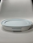 Rubbermaid Duralite 1.5 Qt Glass Bakeware White Oval Casserole Dish &lid - 550 F. Fixed Price $18.99.