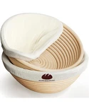 Superbaking 2 Pcs Banneton Bread Proofing Basket, 9" Splinter-free Round Rattan. Fixed Price $20.99.
