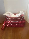 Temptations Temp-tations Insulated Bag Red Polka Dot Bakeware Trivet Spoons Read. Fixed Price $34.53.