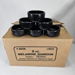 Gessner #0372 Melamine Straight Side Ramekin Oz Stackable Black Case 6 Dz. Fixed Price $49.99.