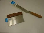 Ateco Set Bench Scraper Dough Cutter #1372 & Bakers Spatula #1387 Wood Handles. Fixed Price $17.99.