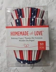 150 Homemade With Love Patriotic Stars Stripes Baking Cups Cupcake American Seal. Fixed Price $18.00.