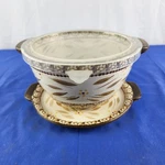 Vtg Temptations By Tara Old World Ovenware Bowl Brown With Lid Trivet 1.5 Qt. Fixed Price $26.60.