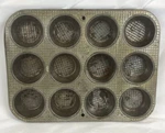 Vintage Ekco Ovenex Metal Muffin Tin Cupcake Baking Pan X-120. Fixed Price $10.39.