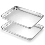 Baking Sheet Set Of 2, 12.5" X 9.7" Food-grade Stainless Steel Quarter Pan. Fixed Price $26.01.
