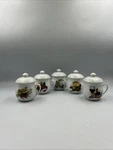 Bia Cordon Bleu Set Of 5 Pot De Creme Custard Cups W/lids, Pattern# COB28. Fixed Price $48.29.