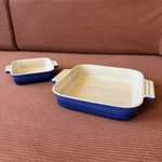 Creuset Blue Square Stoneware Casserole Baking Dishes 9X9X2" & 6X5.5X1.75. Fixed Price $49.99.