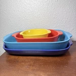 Corningware Cw 4-PIECE Stoneware Baking Dish Set Multi-color Oven Microwave Safe. Fixed Price $29.00.