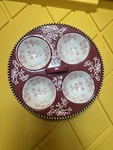 Temptations By Tara Floral Lace Poached Egg Serving Dish Burgundy KFI-XNG-905535. Fixed Price $10.00.