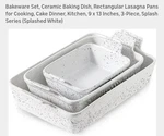 Koov 3PC Bakeware Set, Ceramic Baking, Rectangular Casserole Lasagna -sale. Fixed Price $45.00.