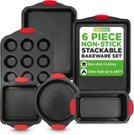 Nutrichef Baking Pans Set - 6 Piece Bakeware With Nonstick Carbon Steel For Easy. Fixed Price $50.30.