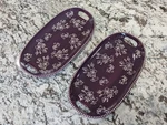 Set Of 2 Temptations Eggplant Temp-tations Floral Lace Platters. Fixed Price $14.99.