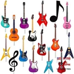 24PCS Guitar Cupcake Toppers Music Notes Rock Birthday Picks Party. Fixed Price $20.37.