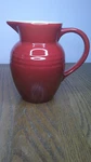 Vtg Le Creuset 6" High 2 Tone Red Pitcher # 0704 Qt. Size Or Syrup Z137. Fixed Price $19.95.