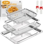 Air Fryer Basket For Oven, 2 Set Tray And Pan With 60PCS Parchment Pap. Fixed Price $52.99.
