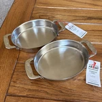 All Clad -set Of 2 Stainless Steel 7 Oval Baker W/handles New. Fixed Price $45.00.