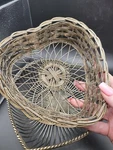 Pair Of Vintage Mcm Silver Heart Shaped Wire Bread Baskets. Fixed Price $14.95.