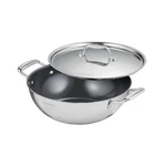 Tramontina Utsava Tri-ply Clad Stainless Steel 4-QT Kadai W Lid, Ceramic. Fixed Price $110.42.