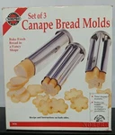 Norpro Set Of 3 Canape Bread Molds - Heart Star Flower. Fixed Price $12.95.