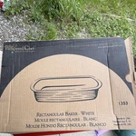New Pampered Chef 1353 White Ceramic Rectangular Baking Dish, 1.5L, 500 Safe. Fixed Price $80.00.