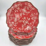 Temp-tations By Tara Red Floral Lace 8" Plates, Bakeware, Set Of. Fixed Price $69.95.