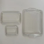 Vtg Pyrex Clear Ribbed Glass Refrigerator Dish Lids 501-C 502-C 503-C Set Of. Fixed Price $84.99.