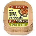 M-bestl 9.5" Square Air Fryer Parchment Paper Liners 130PCS Disposable Wood. Fixed Price $24.99.