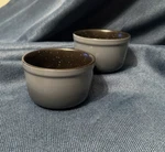 Berghoff Gem Enamel Stoneware Ramekins Set Blue Gray 4.25 D 2.5 10OZ Euc. Fixed Price $16.00.