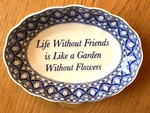 New Spode Blue Room Collection Oval Scalloped Soap, Trinket, Candy Dish 6". Fixed Price $12.00.