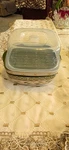 Temptations Old World 2-QT Baker W/ Glass Vented Lid Plus Cover Green Floral 3PC. Fixed Price $23.59.