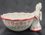 Candy Dish Angel By Tara Temptations Temp-tations Holly Peppermints Ovenware. Fixed Price $27.25.