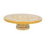 Temptations Old World Yellow Cake Stand 10" Ceramic Stoneware - Nob. Fixed Price $24.55.