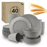 Wrova 40PACK Plates And Bowls Sets For Kitchen - Unbreakable Wheat Straw Dinnerw. Fixed Price $55.77.