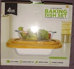 Nib Eco+chef 2 Piece Square Baking Dish Set With Bamboo Cutting Lids (4 Pcs). Fixed Price $12.00.