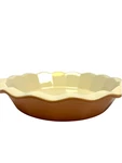 Emile Henry Williams Sonoma Ruffled Pie Dish 10 Ceramic Flutted Peach. Fixed Price $38.99.