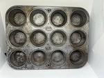 Vintage Ekco Ovenex Metal Muffin Tin Cupcake Baking Pan X-120. Fixed Price $6.99.