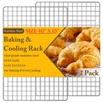 2PCS Cooling Racks For Cooking And Baking - 10" X 15"HEAVY Duty Stainless Steel. Fixed Price $12.97.