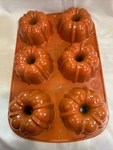 Nordic Ware Bundt-lette Pan 6 Cups, Orange Cast Aluminum Mini Cake Usa. Fixed Price $30.80.
