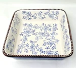 Temptations By Tara Floral Lace 2.5 Qt Casserole Dish Blue W/wire Basket Trivet. Fixed Price $35.00.