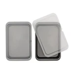 New Goodcook Set Of 2 Nonstick Steel 13" X 9" Cake Baking Pans With Covers, Gray. Fixed Price $30.66.