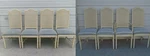 Set 8 Dining Chairs Faux Bamboo Cane Wicker Regency Dixie Aloha Sim Thomasville. Fixed Price $950.00.