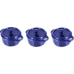 Staub Ceramic 3-PC Mini Round Cocotte Set Dark Blue 40511-422. Fixed Price $108.25.