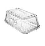 Kilner Refrigerator Clear Glass Ribbed Butter Dish Embossed Logo. Fixed Price $19.95.