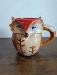 Gibson 3D Fox Shaped Brown Reactive Glazed Stoneware Coffee Mug Dishwasher Safe. Fixed Price $18.00.