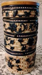 Temptations Blue Basket Weave Round Stackable Canister Trinket Set - 5PC Rare. Fixed Price $29.99.